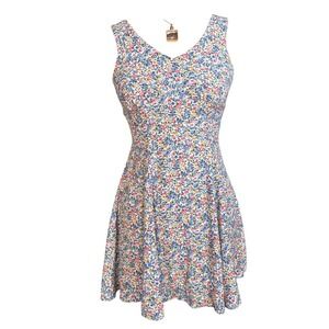 90s Vintage Rampage Floral Fit and Flare Mini Dress Small Multicolor